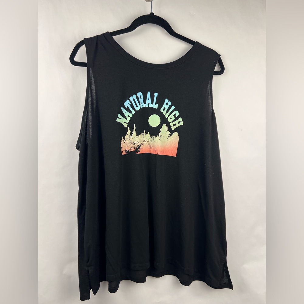 Old Navy Active Tank, Black, Ultralite, Sleeveless, Graphic Print, Festival Gym - Picture 2 of 7